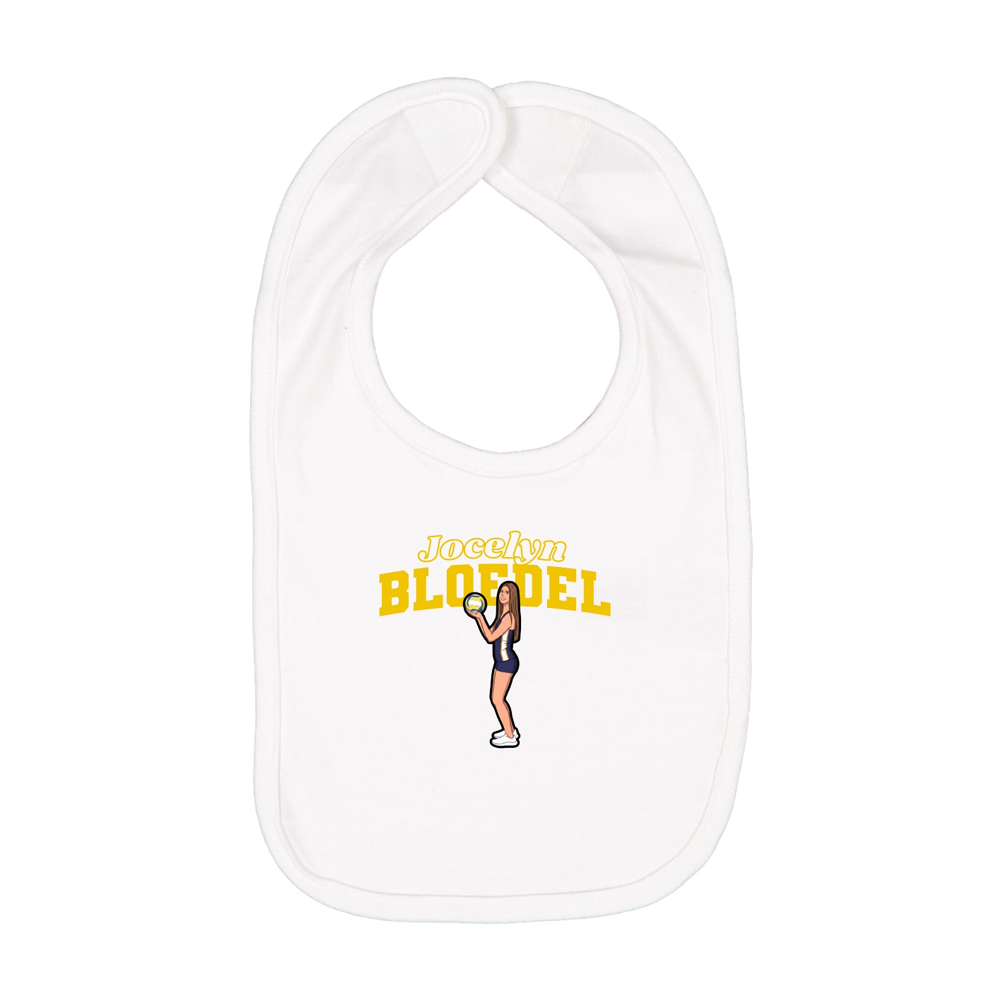 Infant Bib — Name Arch in White