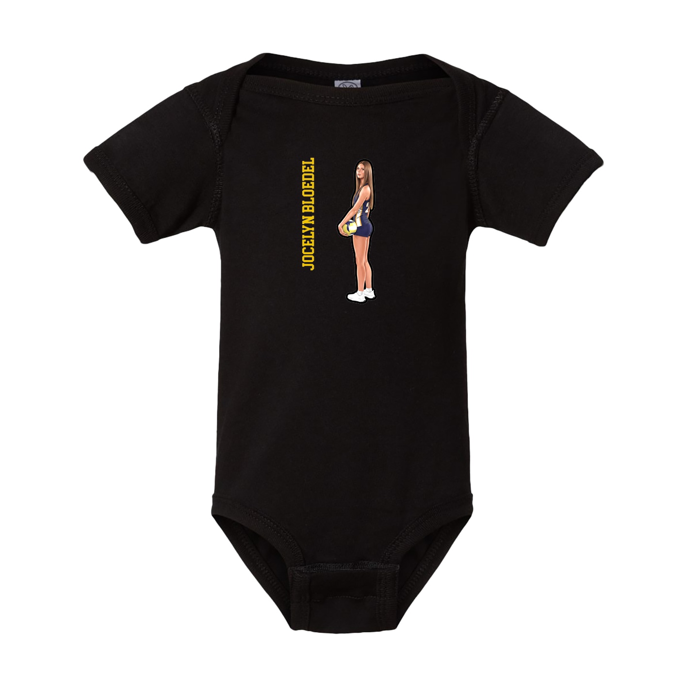 Baby Onesie — Name Vertical in Black