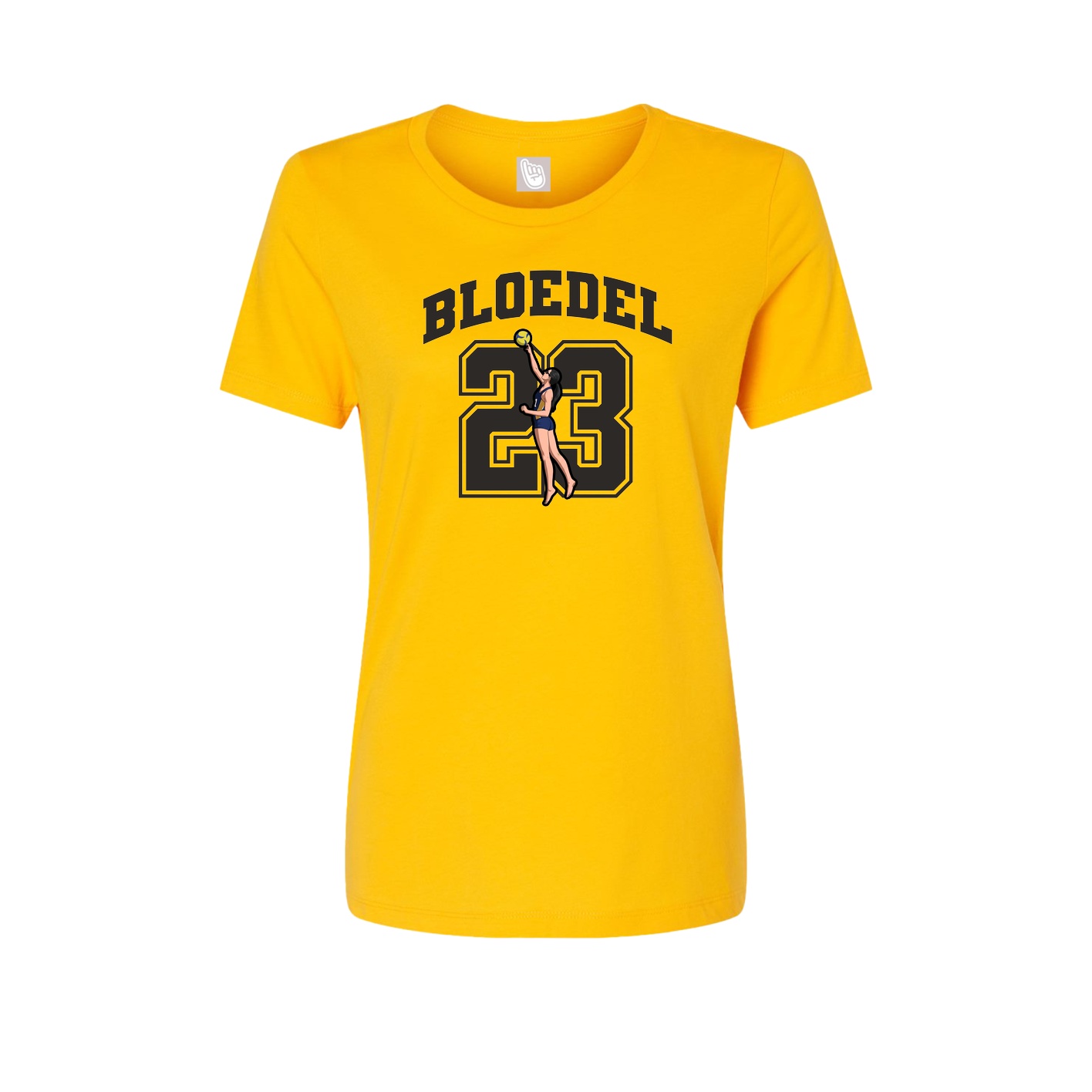 Fitted Women's Tee — Number in Gold