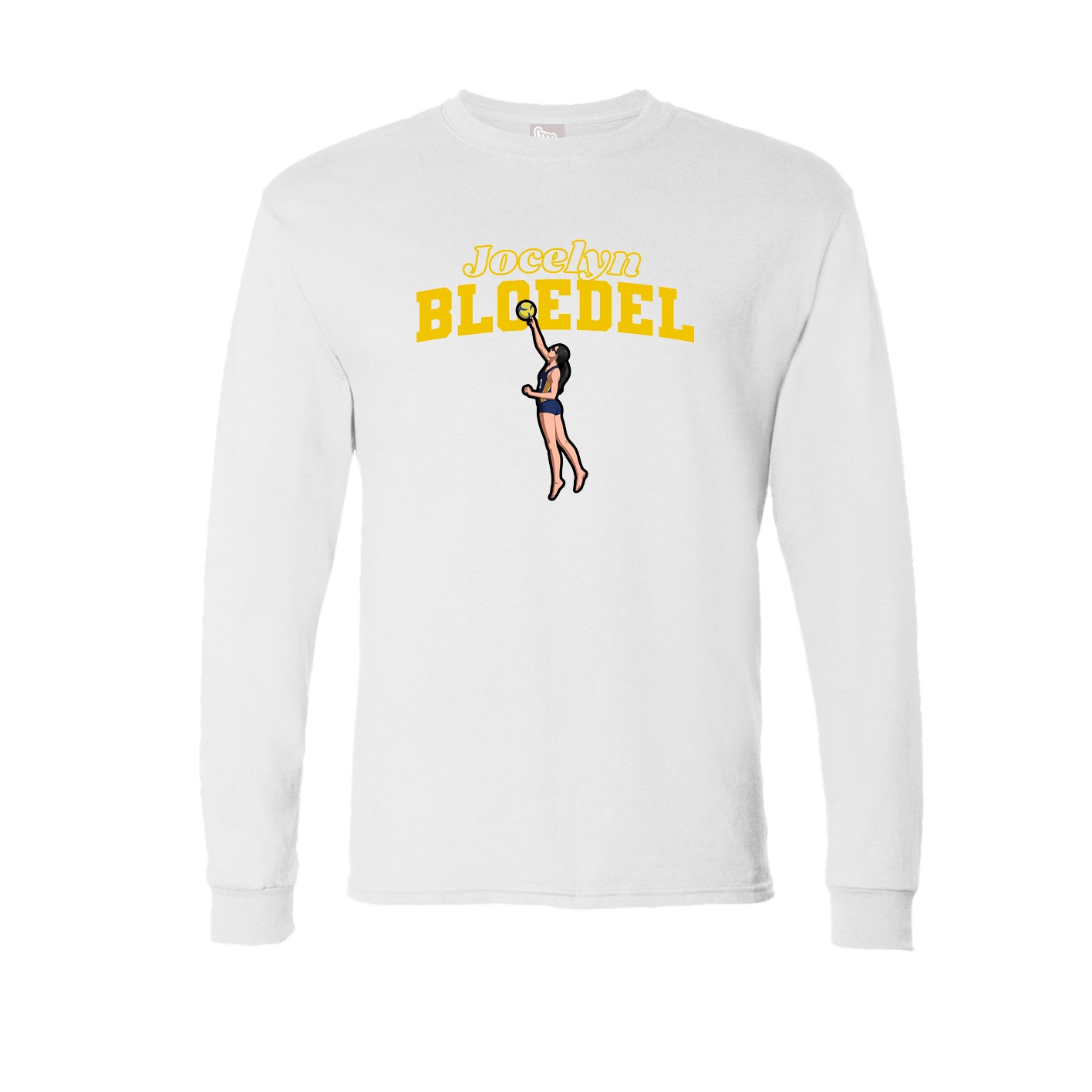 Long Sleeve Tee — Name Arch in White