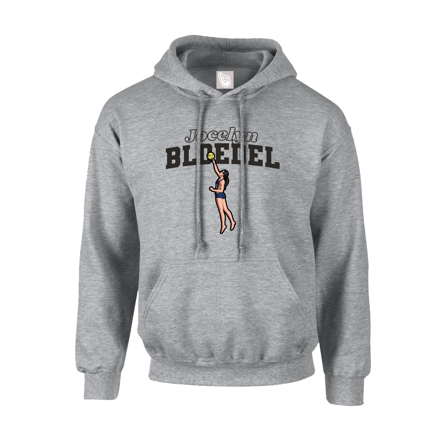Youth Hoodie — Name Arch in Grey