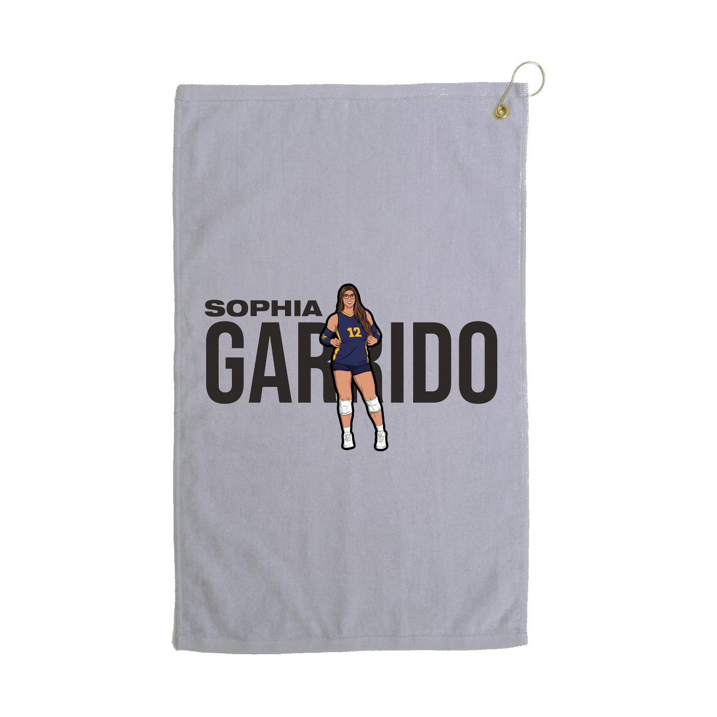 Golf Towel — Player Name in Grey