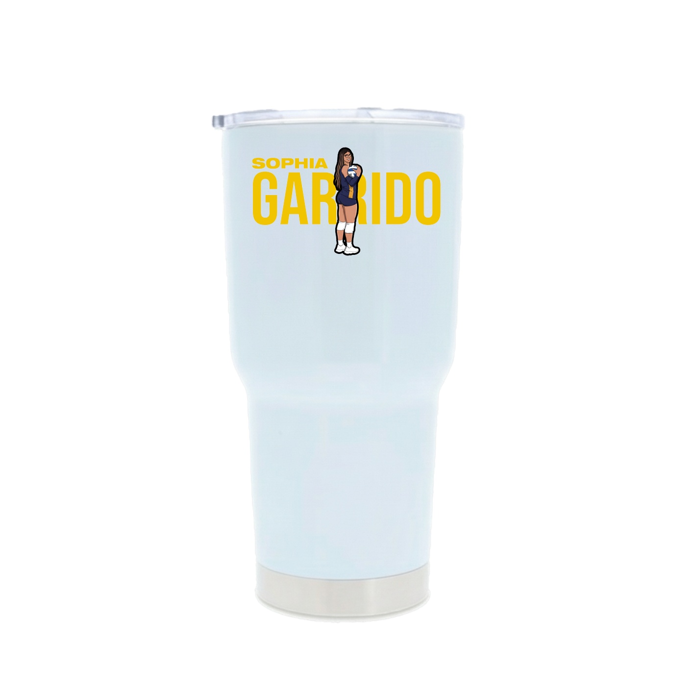 30oz Stainless Steel Tumbler — Player Name in White
