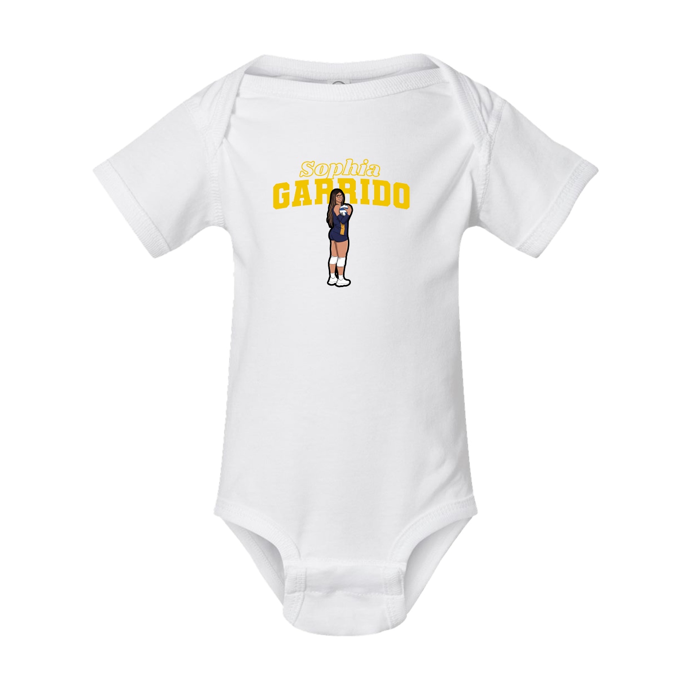 Baby Onesie — Name Arch in White