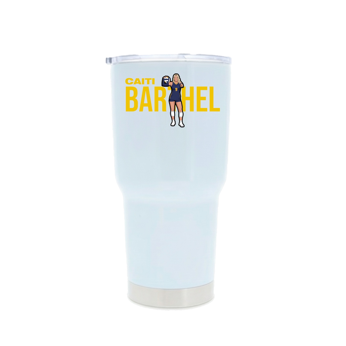 30oz Stainless Steel Tumbler — Player Name in White