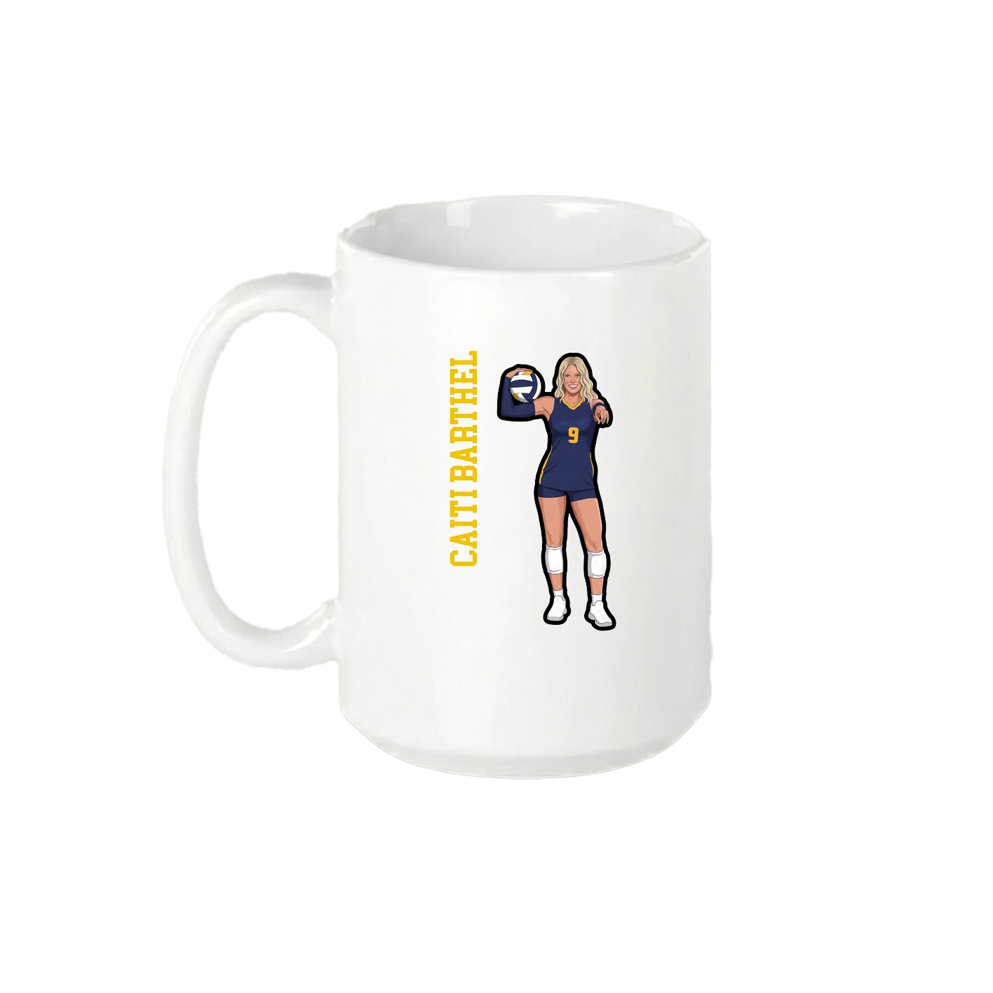 15oz Coffee Mug — Name Vertical in White