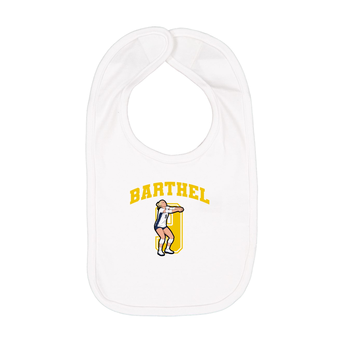 Infant Bib — Number in White