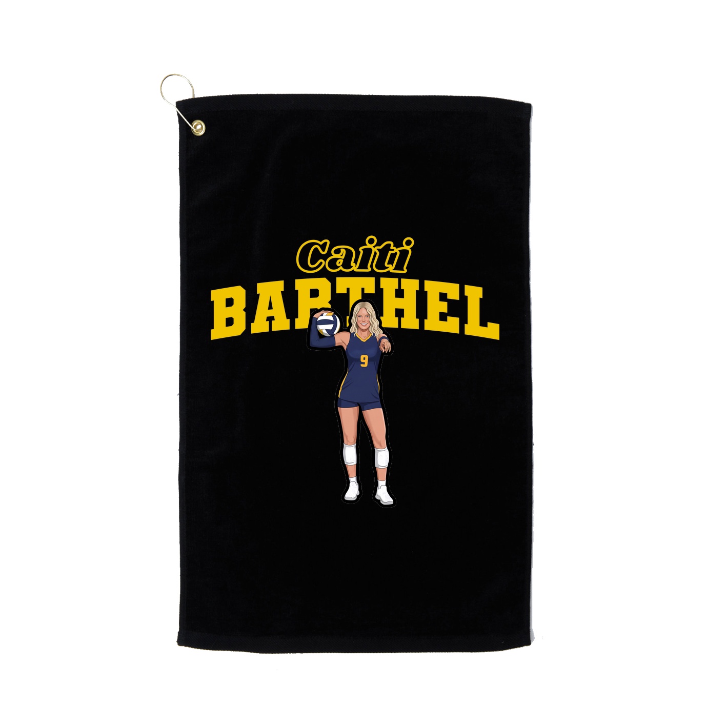 Golf Towel — Name Arch in Black
