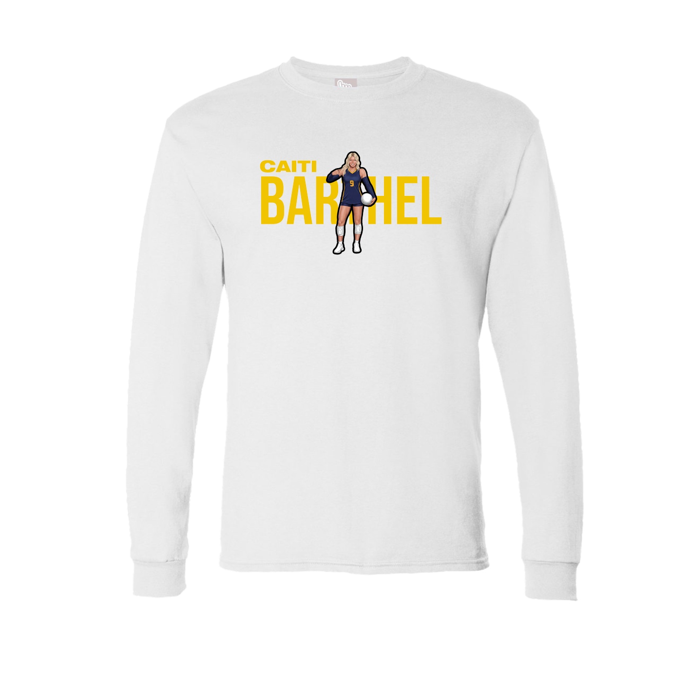 Long Sleeve Tee — Player Name in White