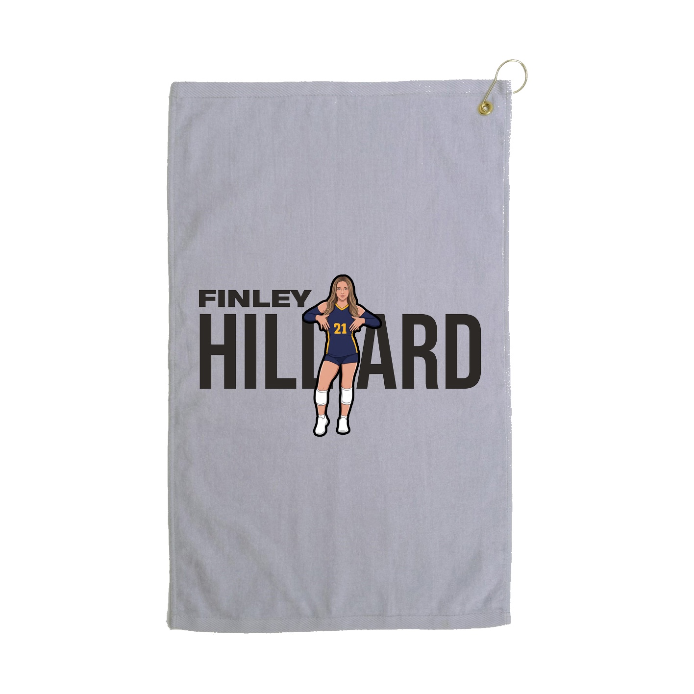 Golf Towel — Player Name in Grey