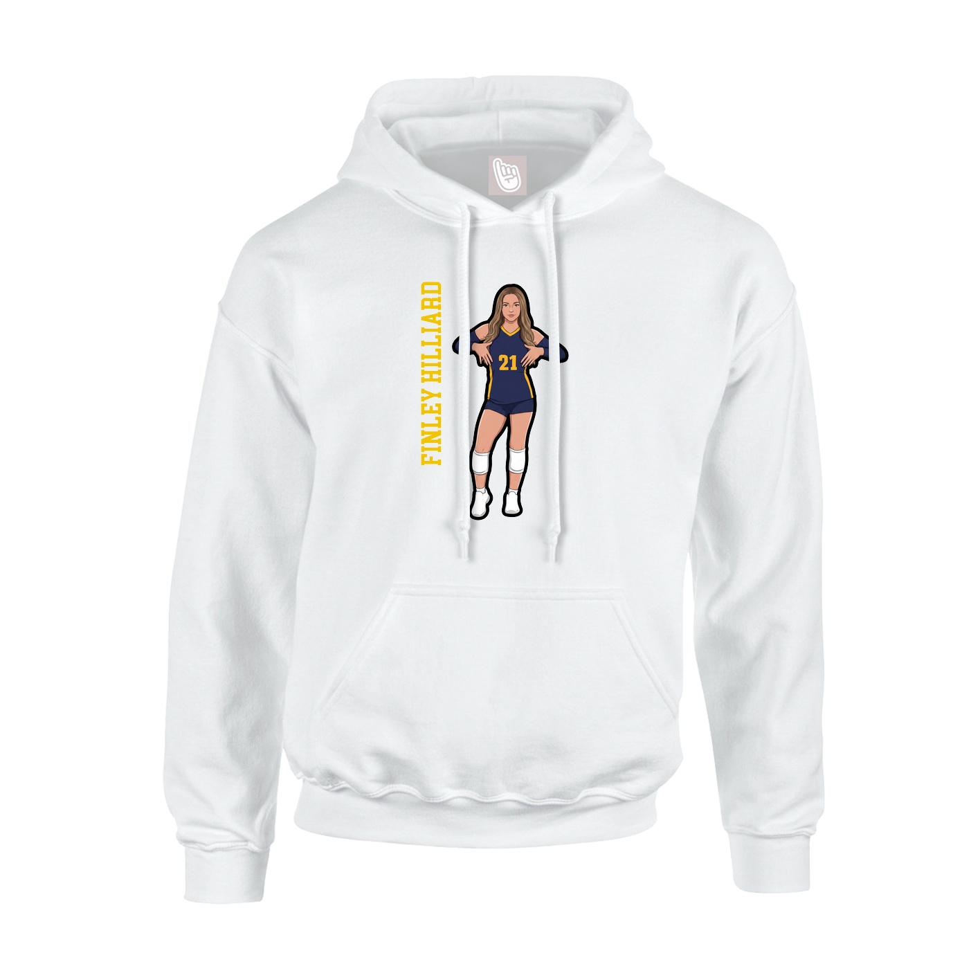 Youth Hoodie — Name Vertical in White