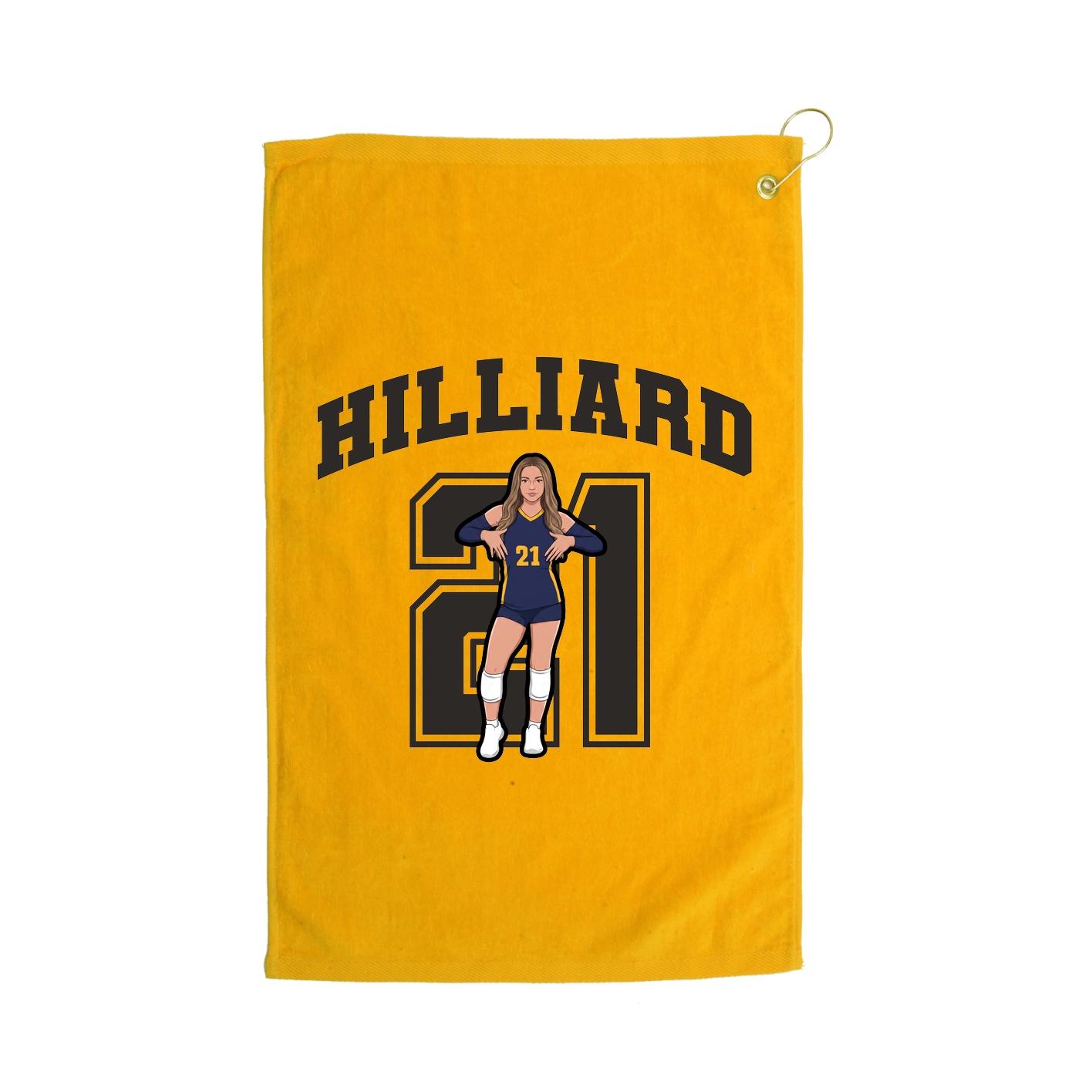 Golf Towel — Number in Gold