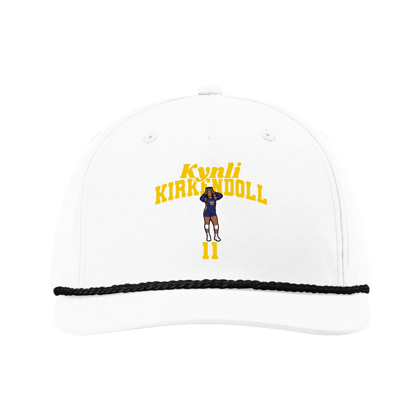 Five-Panel Classic Rope Cap — Signature Arch in White