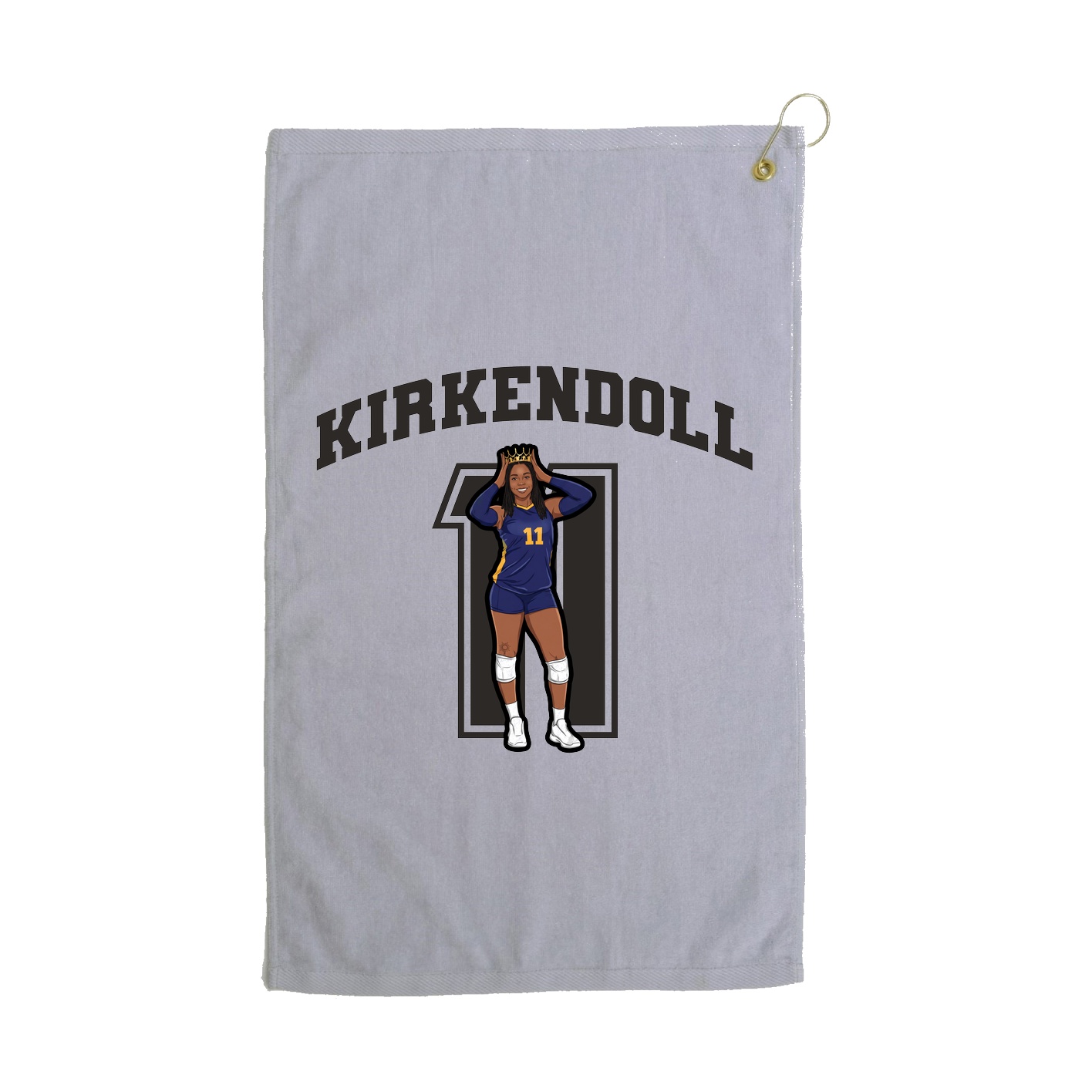Golf Towel — Number in Grey