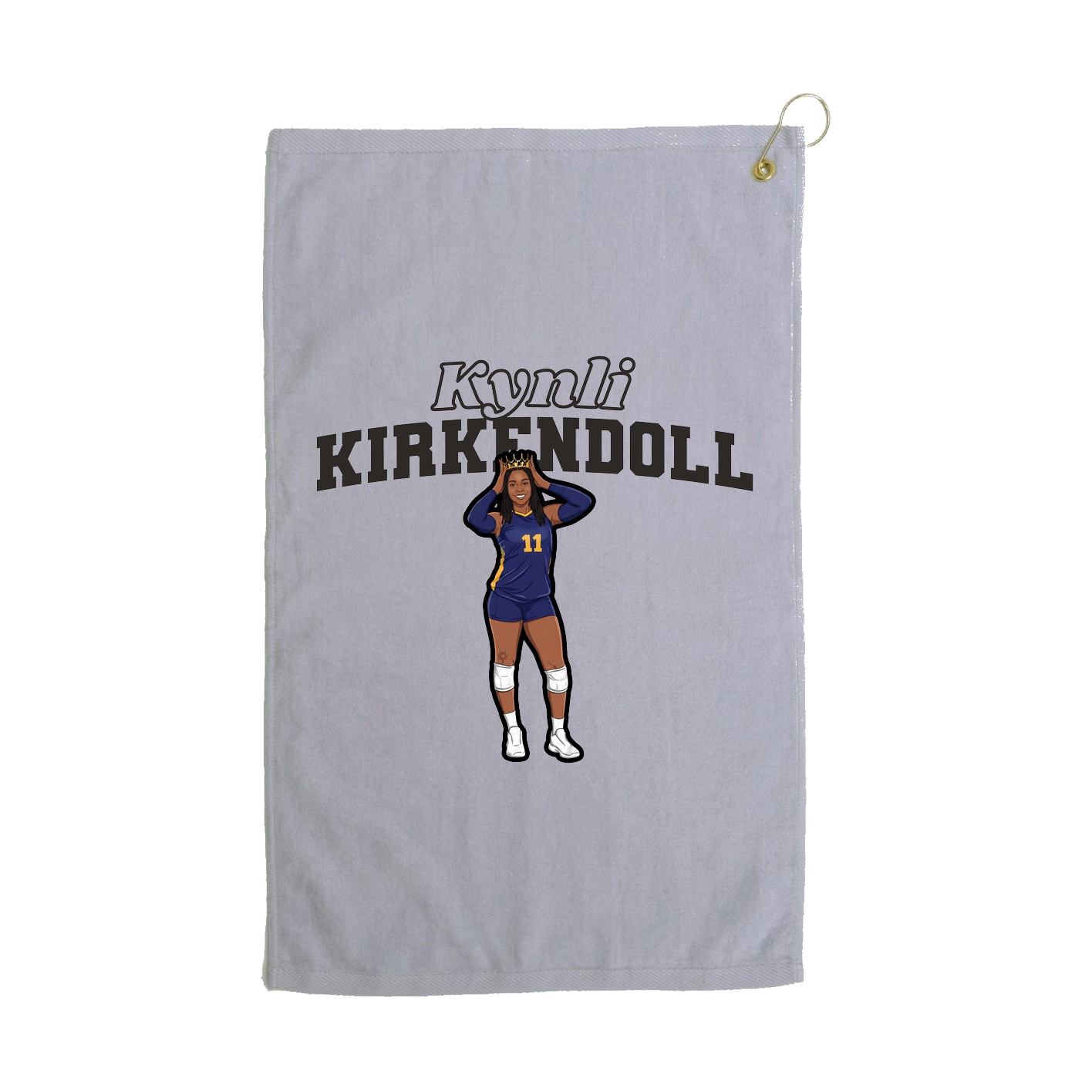 Golf Towel — Name Arch in Grey