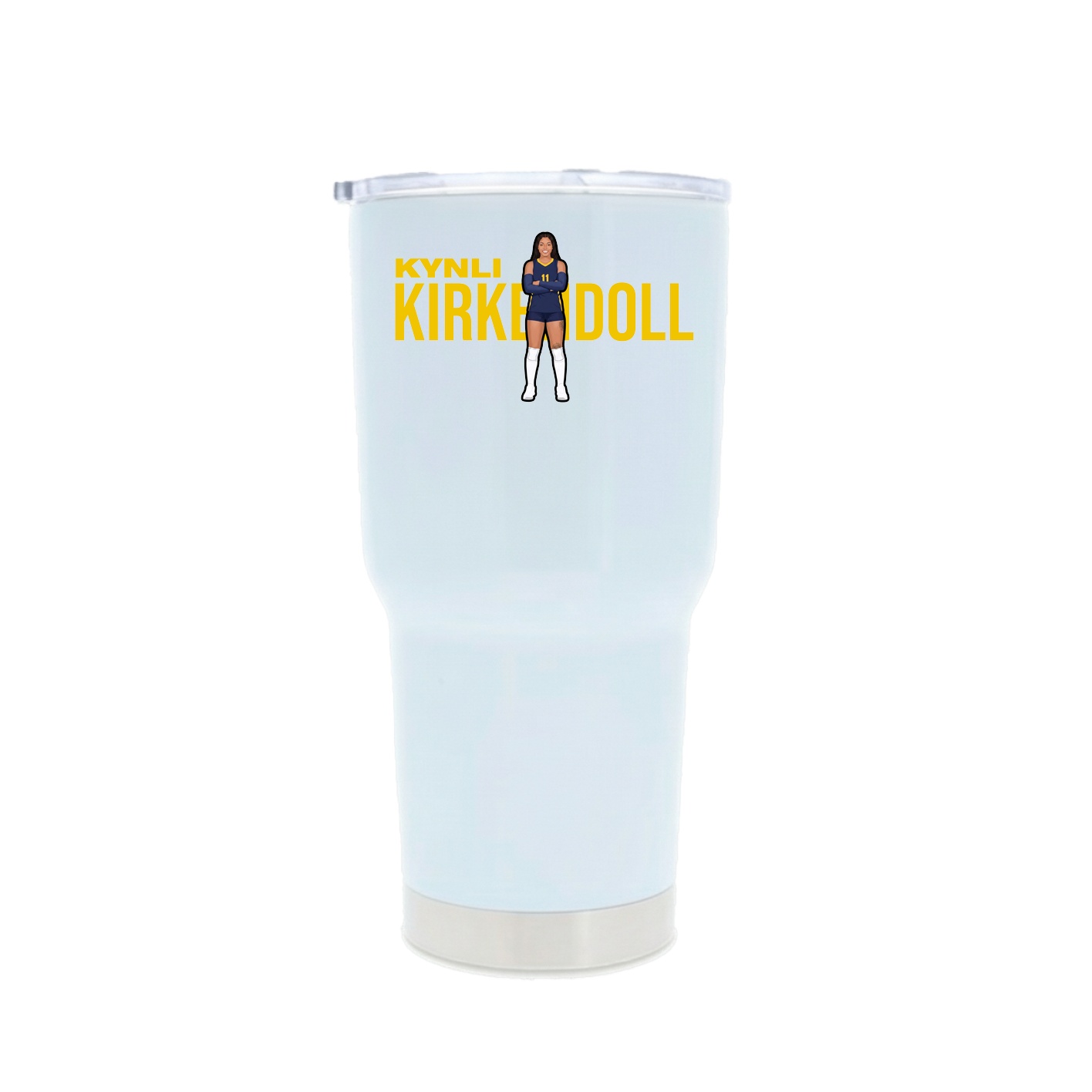 30oz Stainless Steel Tumbler — Player Name in White