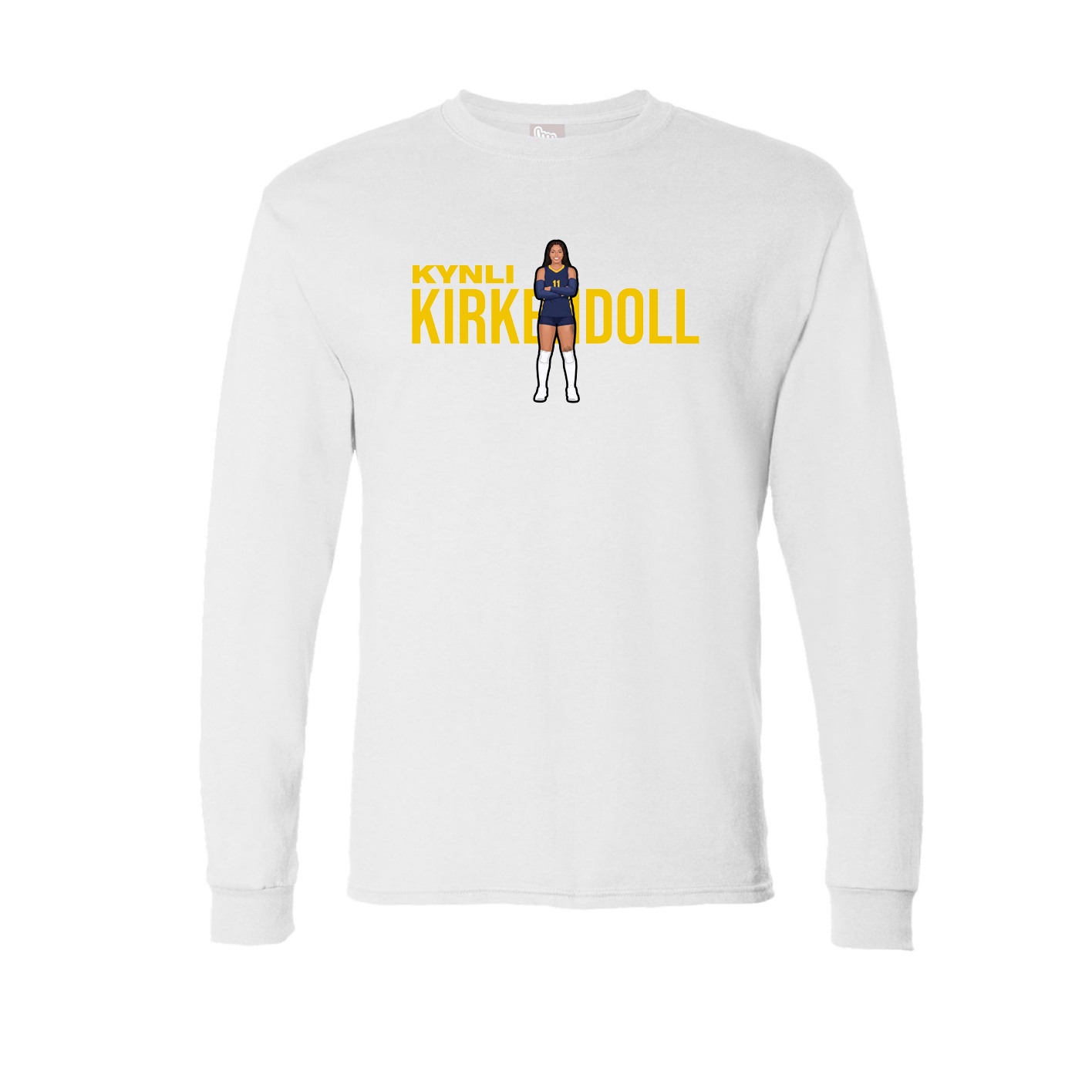 Long Sleeve Tee — Player Name in White