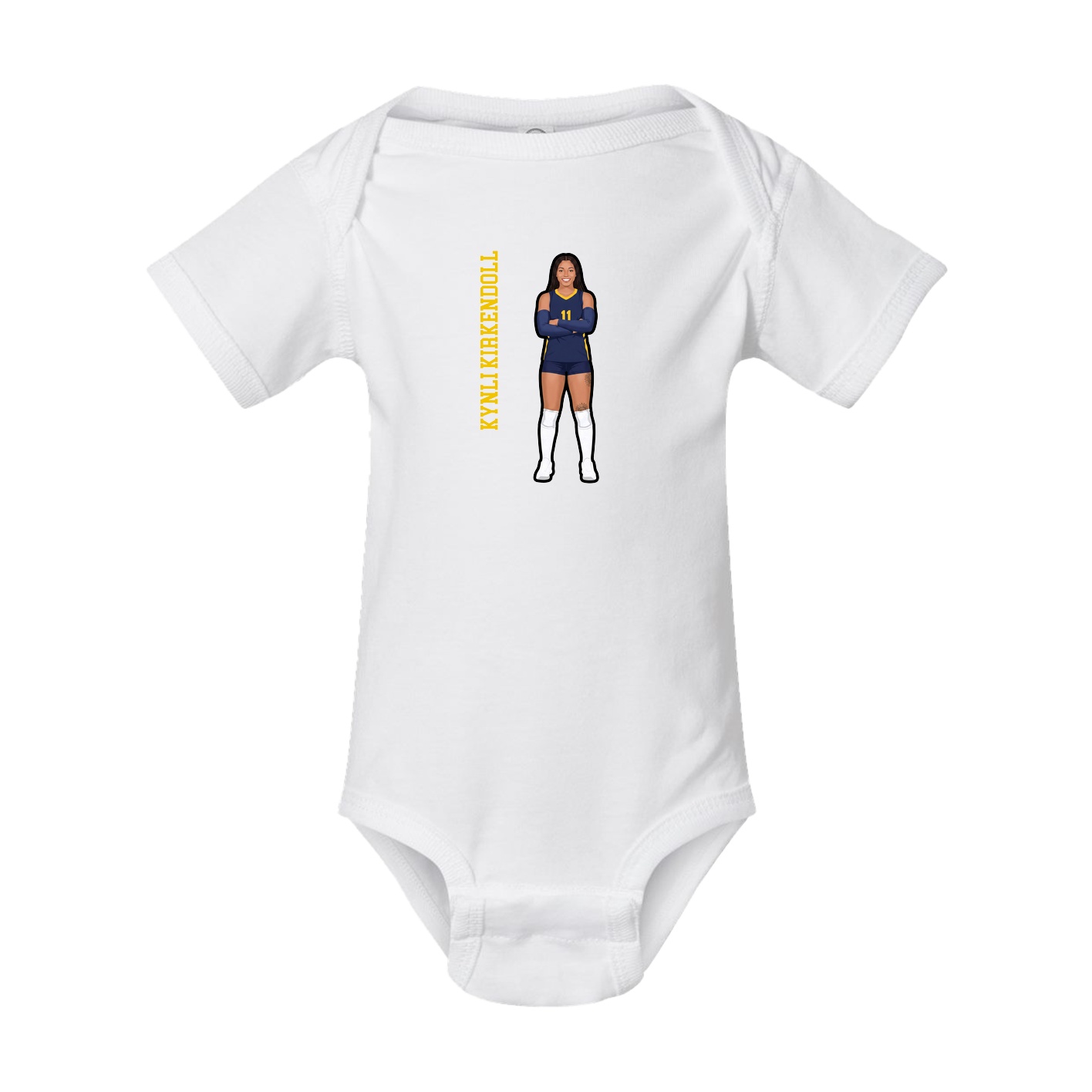 Baby Onesie — Name Vertical in White