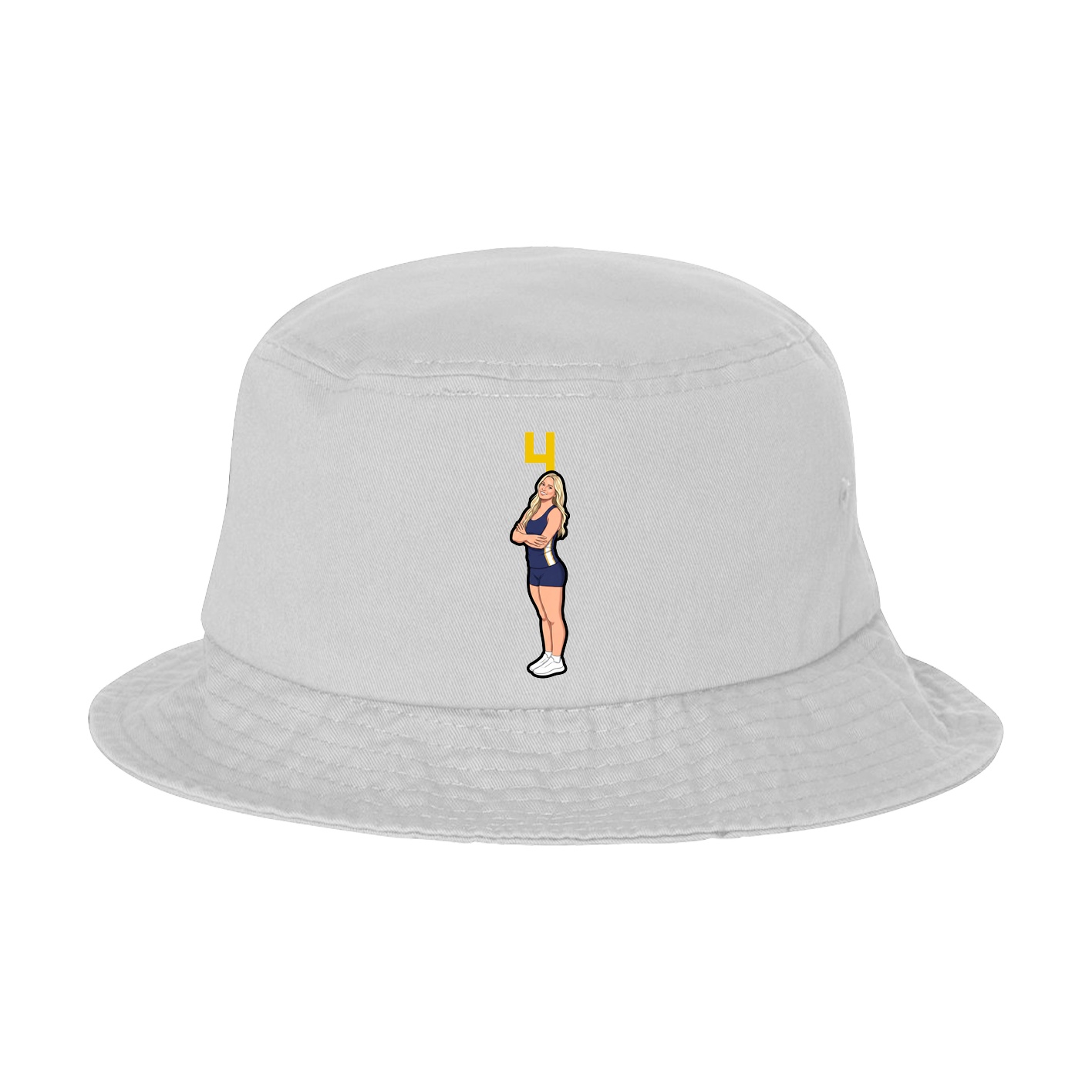 Bucket Cap — Number Top in White