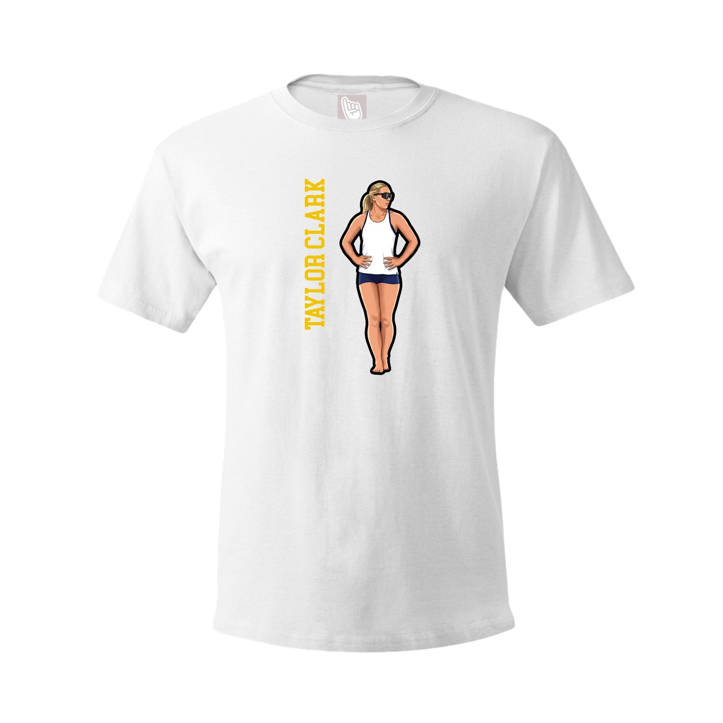 Tee — Name Vertical in White