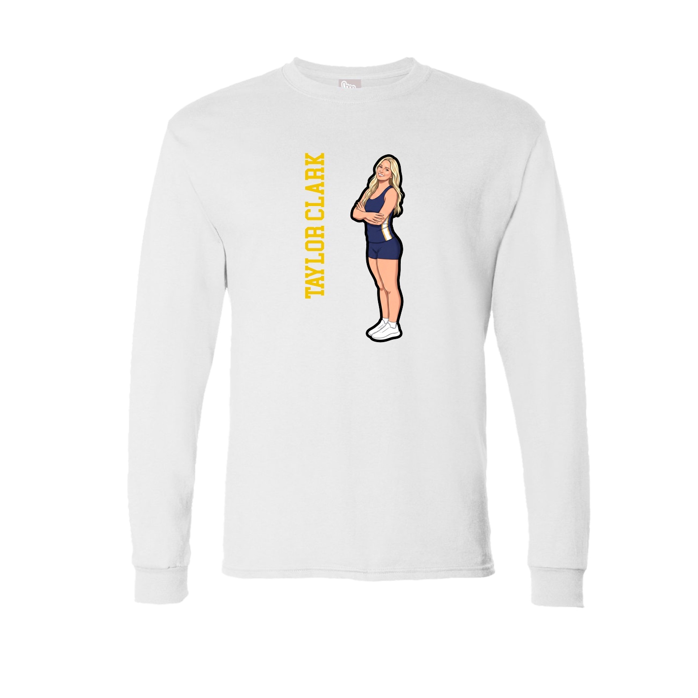 Long Sleeve Tee — Name Vertical in White