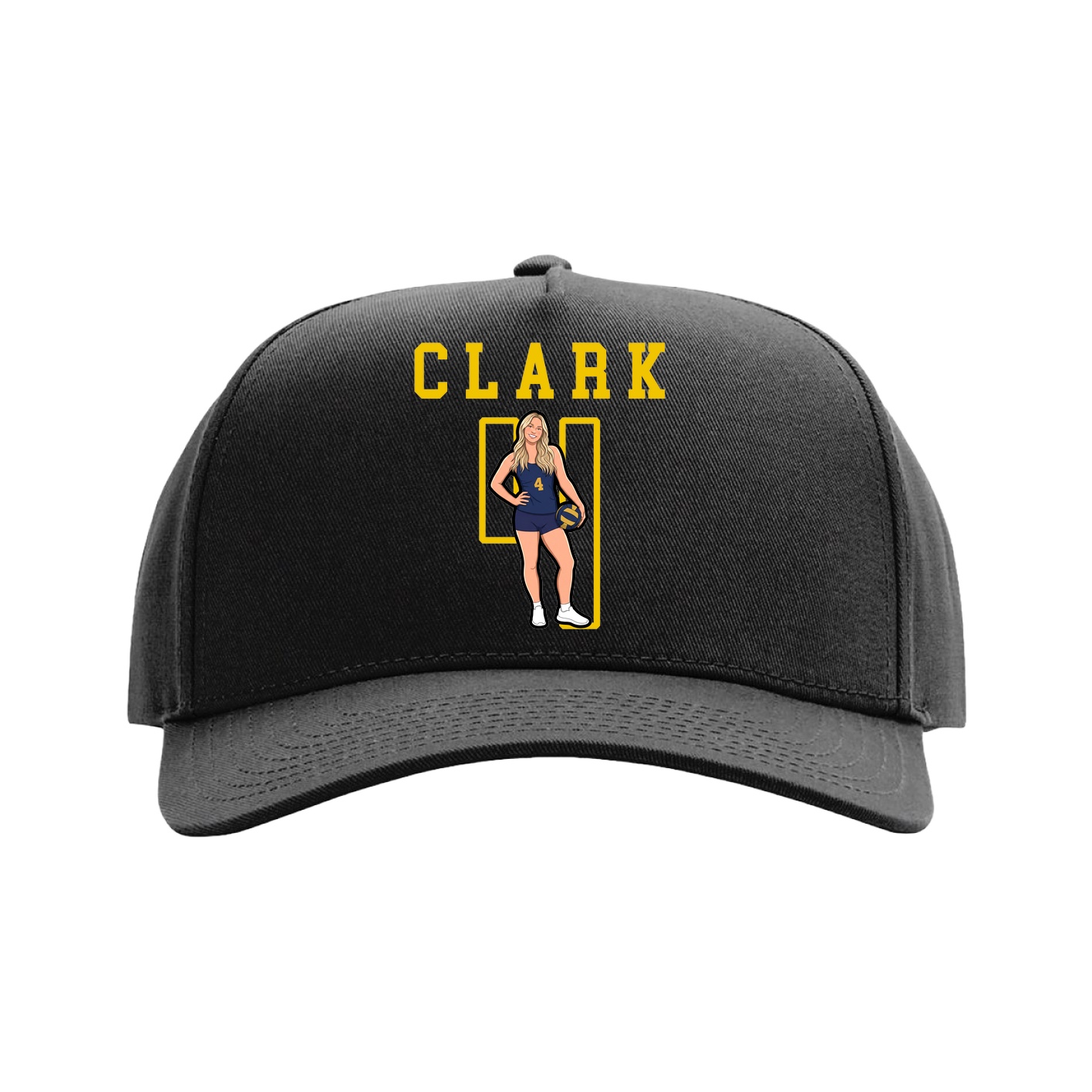 Full Fabric Five-Panel Champ Cap — Shirsey in Black