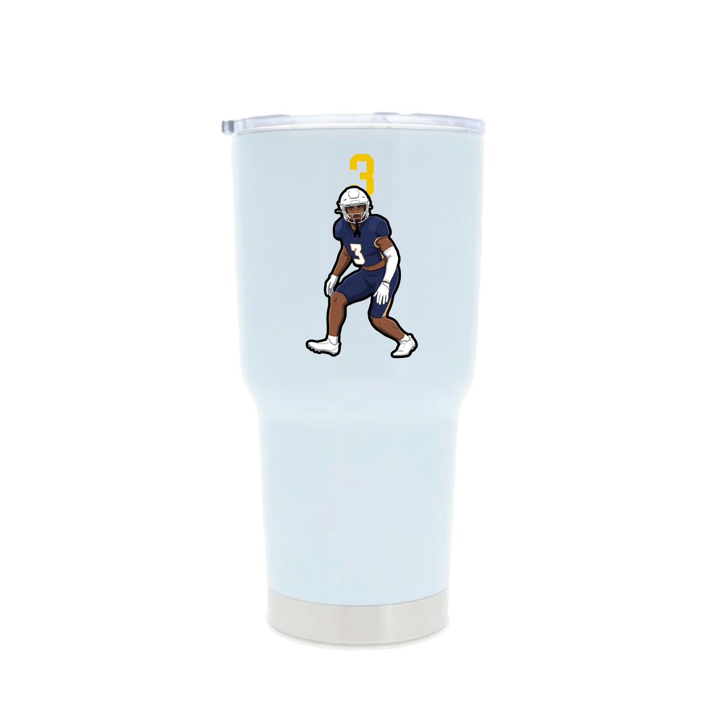 30oz Stainless Steel Tumbler — Number Top in White