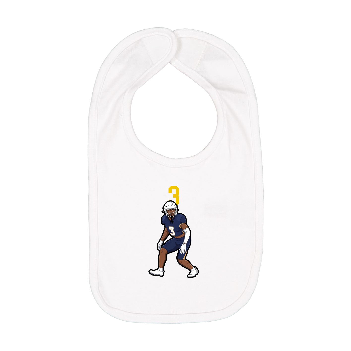 Infant Bib — Number Top in White