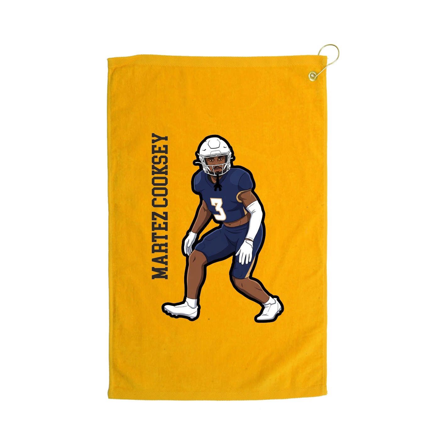 Golf Towel — Name Vertical in Gold