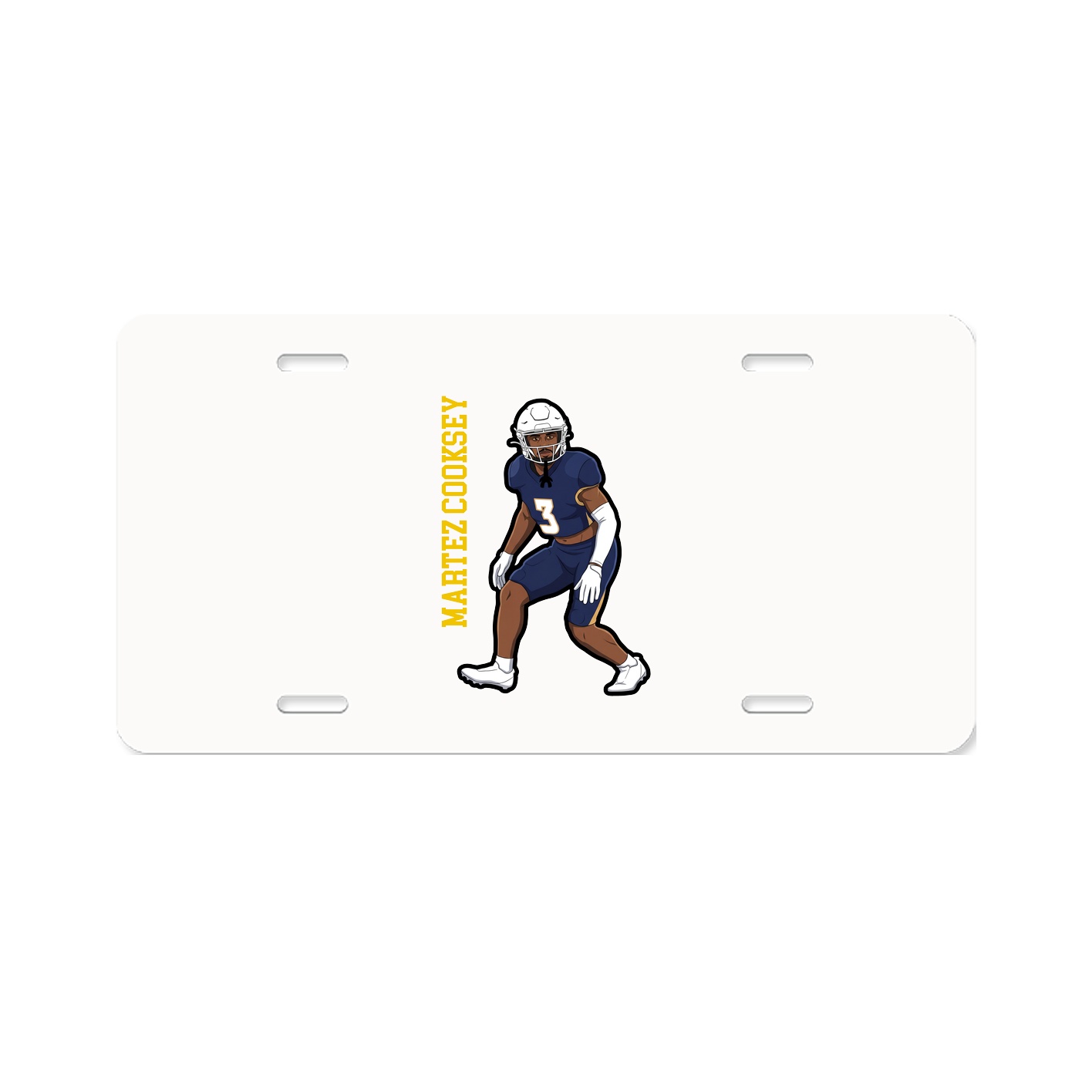 License Plate — Name Vertical in Classic
