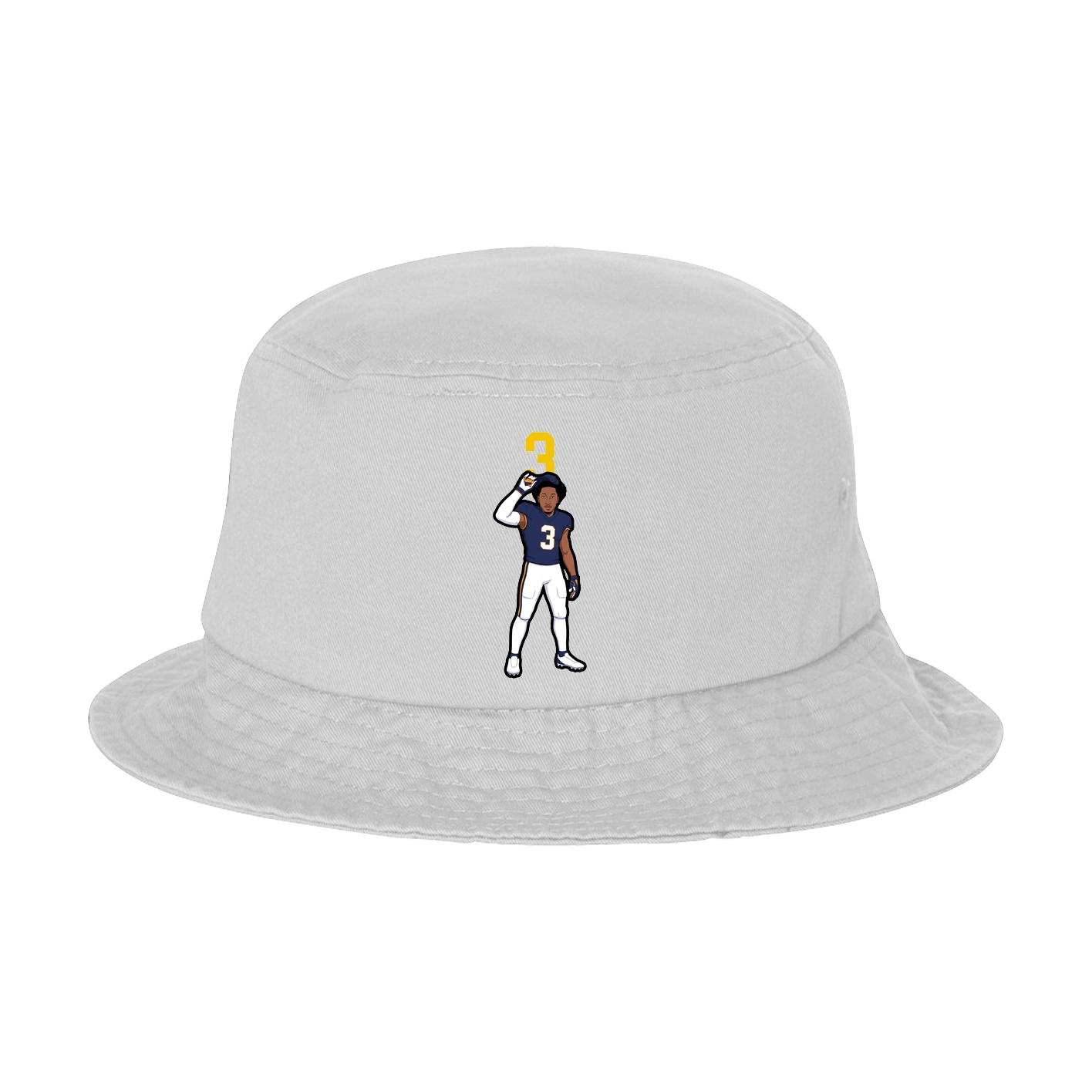 Bucket Cap — Number Top in White