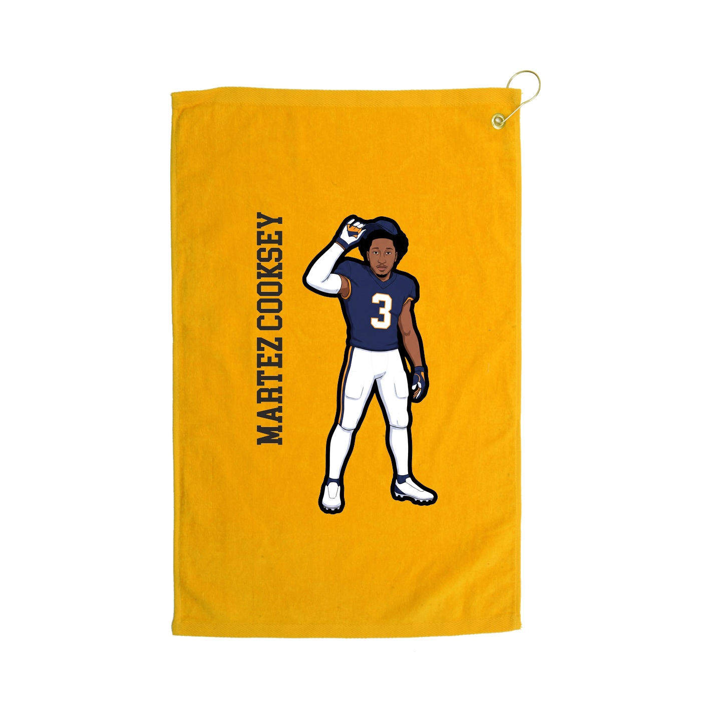 Golf Towel — Name Vertical in Gold