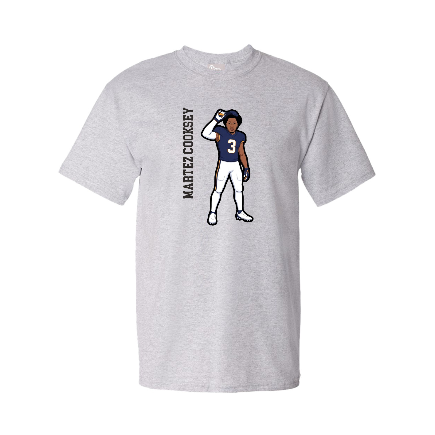 Tee — Name Vertical in Grey
