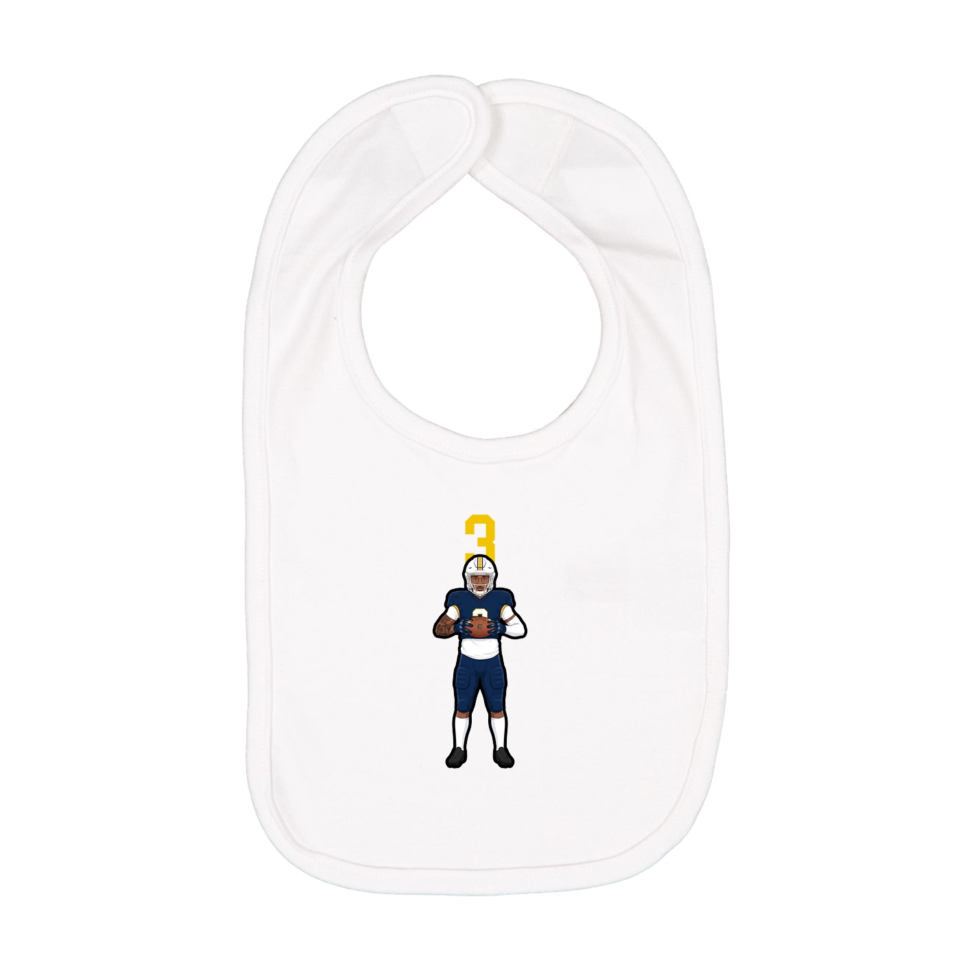 Infant Bib — Number Top in White