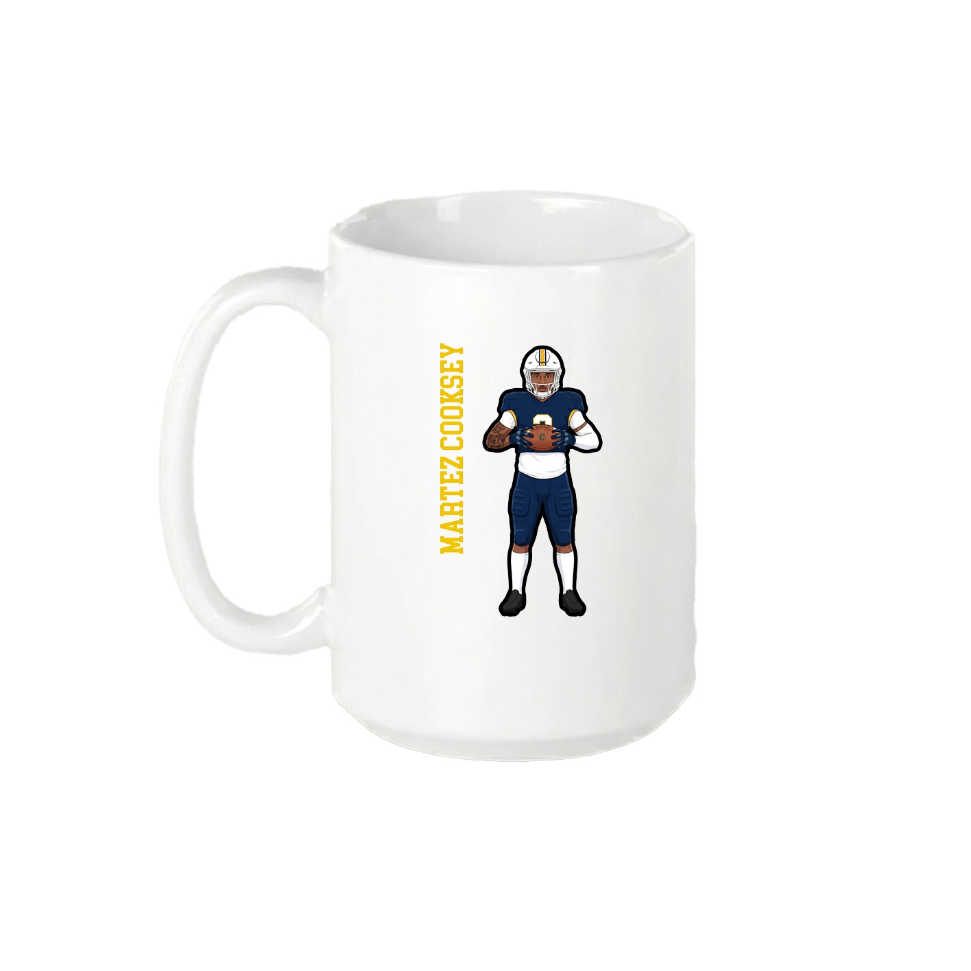 15oz Coffee Mug — Name Vertical in White