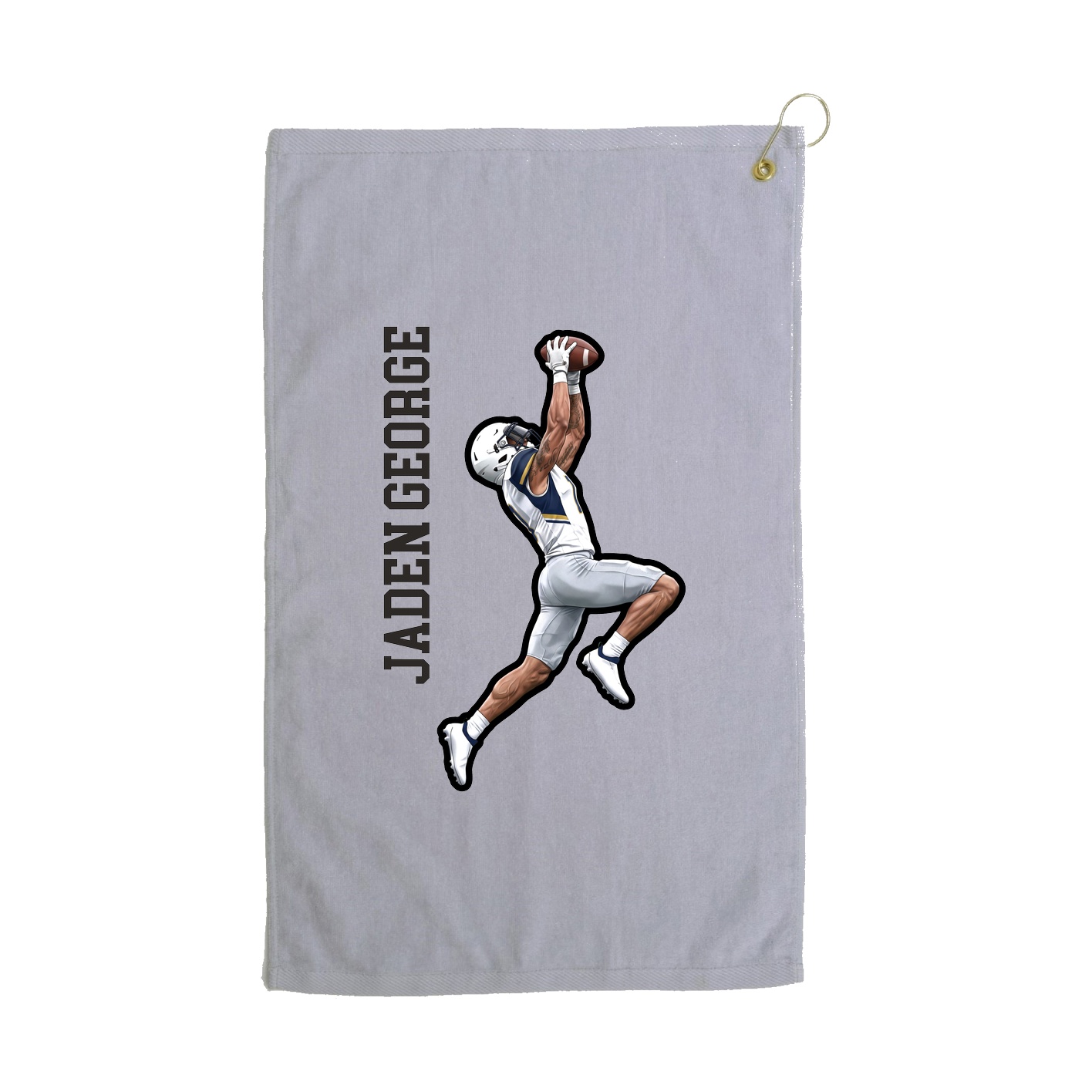 Golf Towel — Name Vertical in Grey