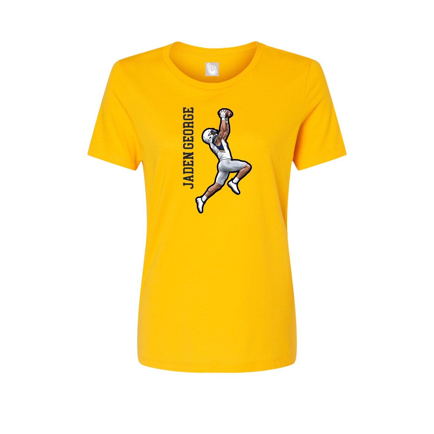 Womens Tee — Name Vertical in Gold