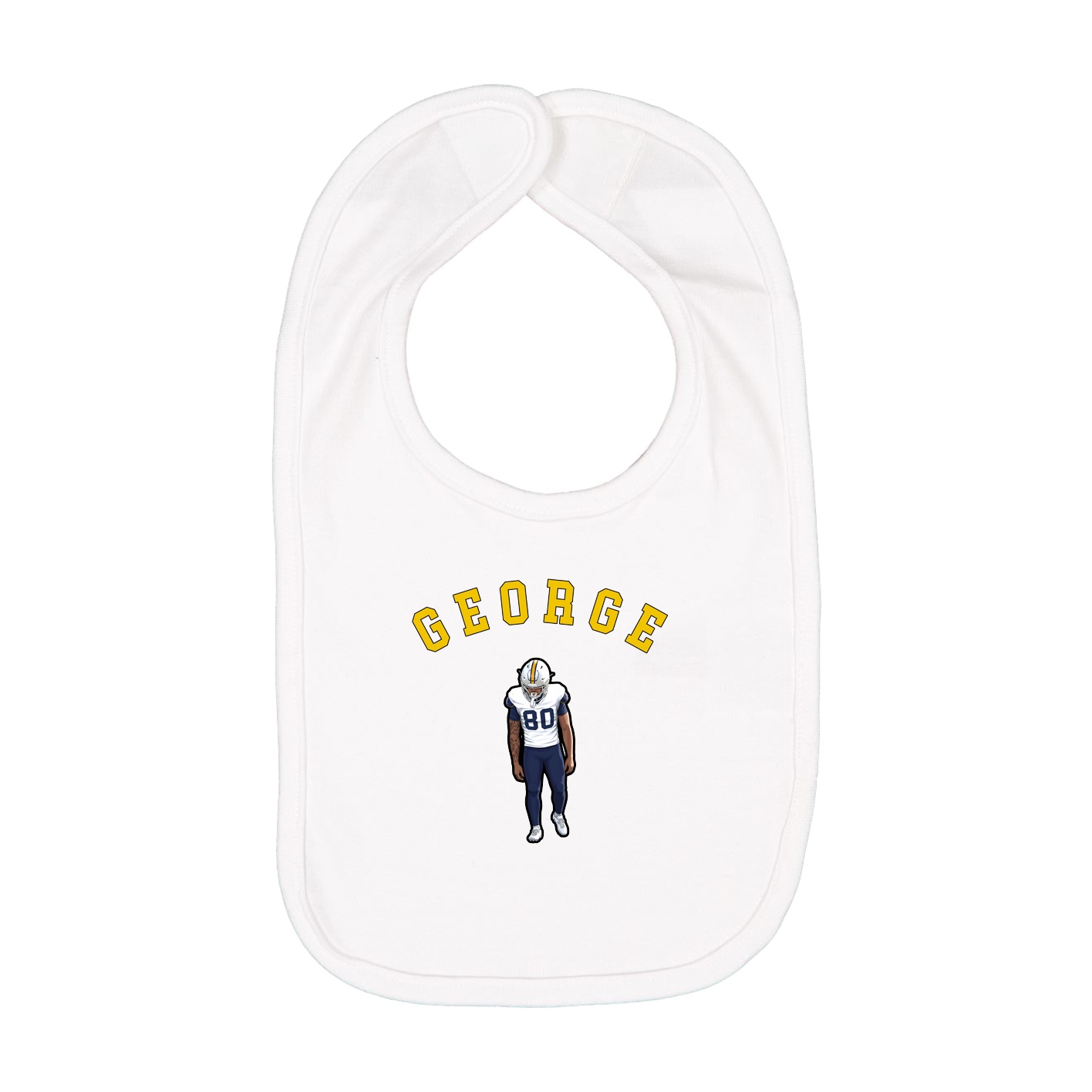 Infant Bib — Shirsey Arch in White