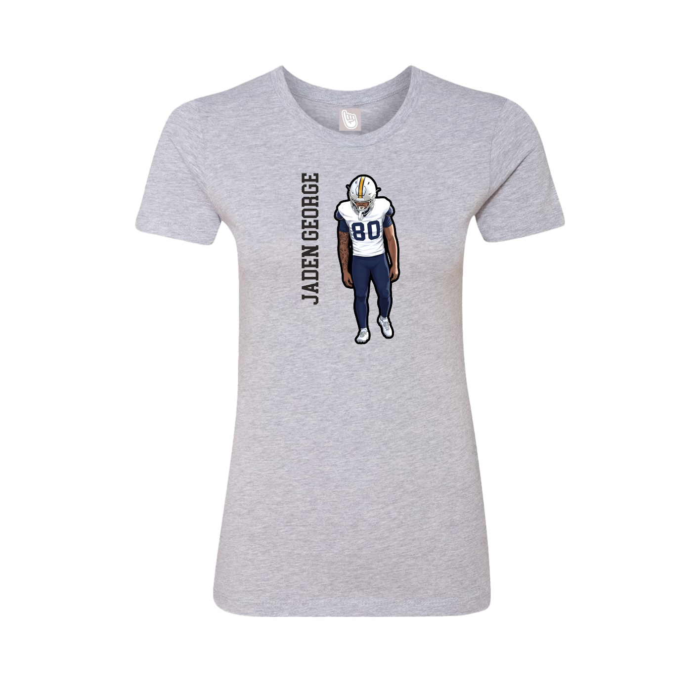 Womens Tee — Name Vertical in Grey