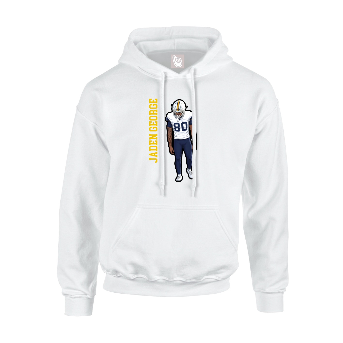 Hoodie — Name Vertical in White