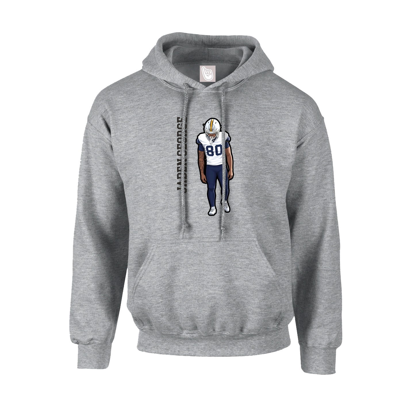 Youth Hoodie — Name Vertical in Grey