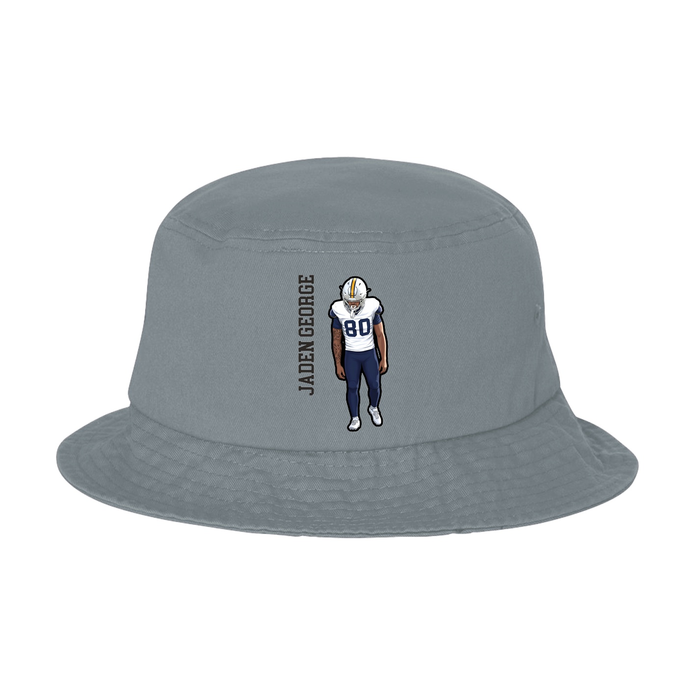 Bucket Cap — Name Vertical in Grey