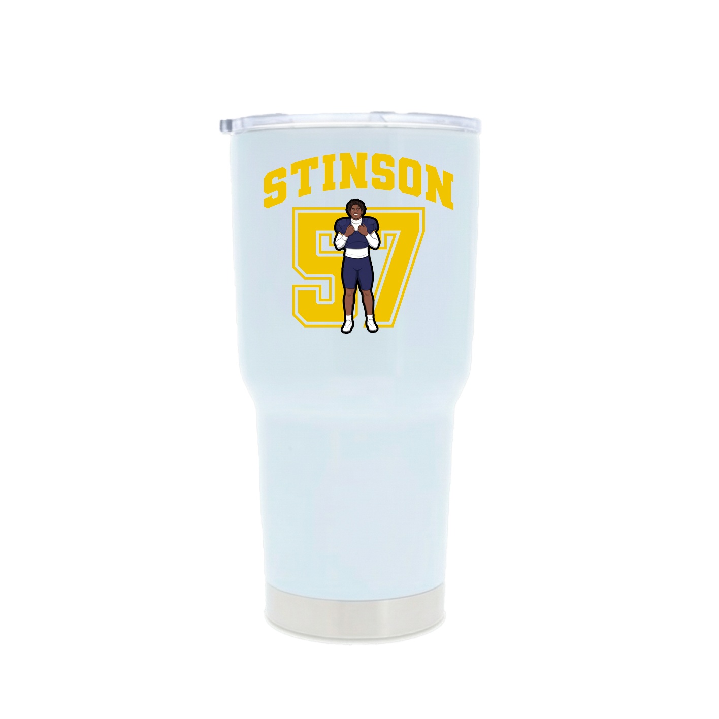 30oz Stainless Steel Tumbler — Number in White