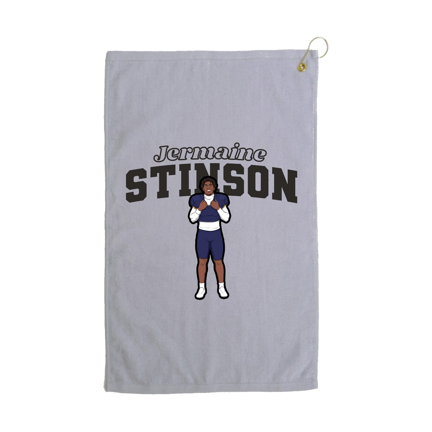 Golf Towel — Name Arch in Grey