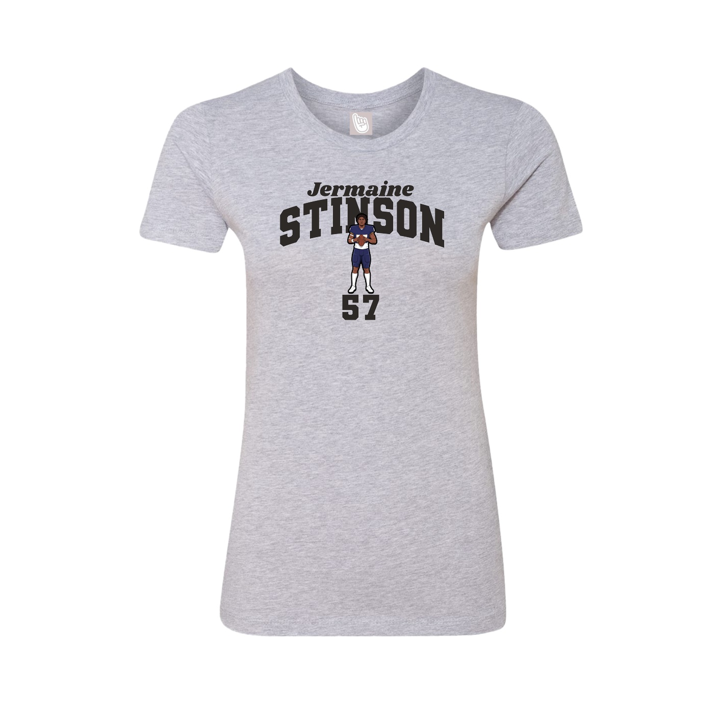 Fitted Women's Tee — Signature Arch in Grey