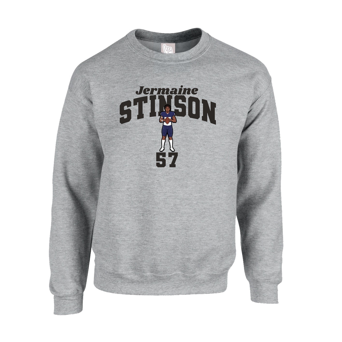 Fleece Crew — Signature Arch in Grey