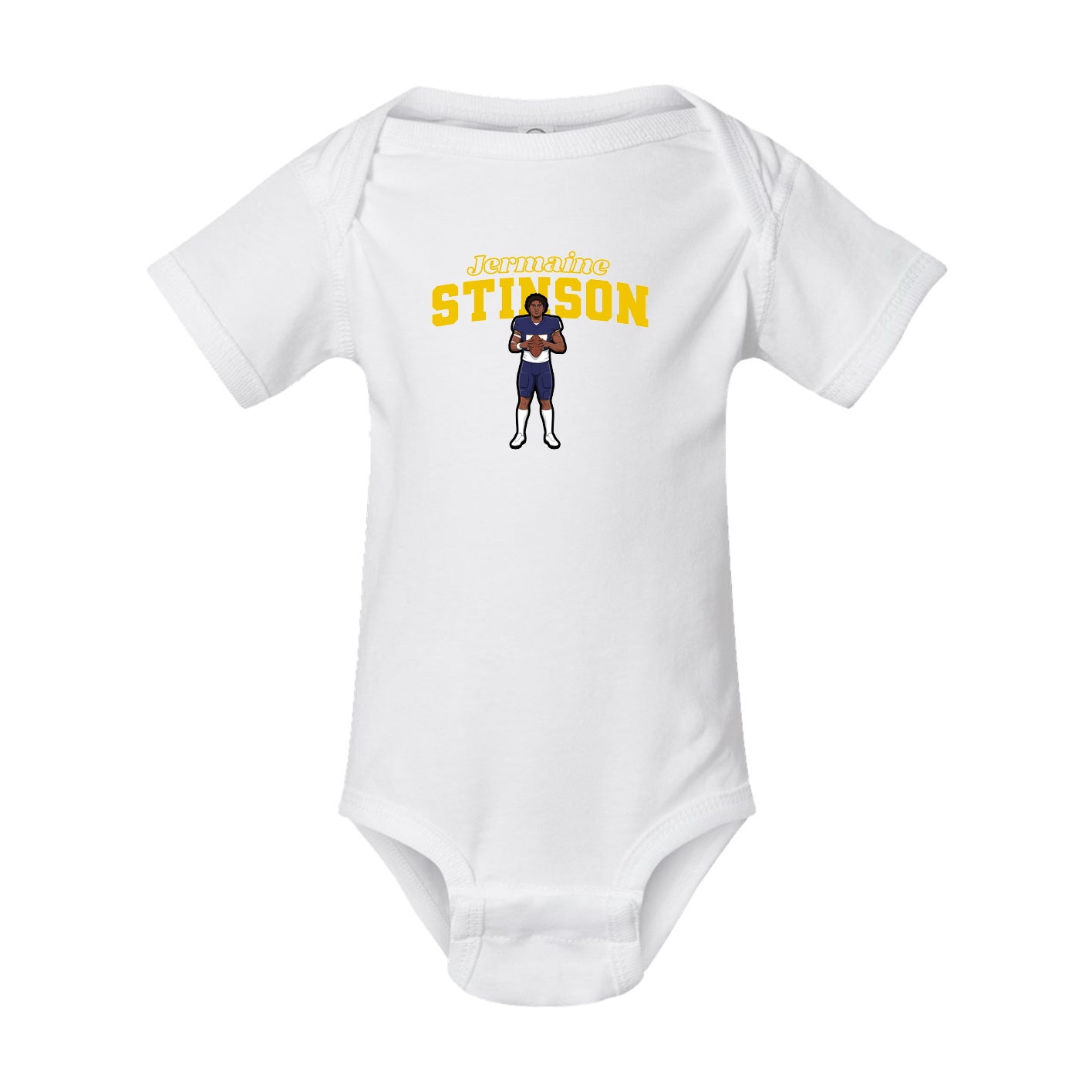 Baby Onesie — Name Arch in White