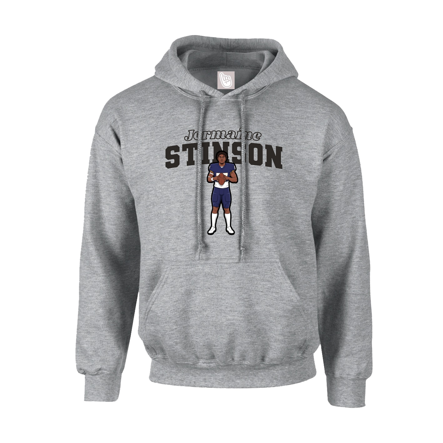 Youth Hoodie — Name Arch in Grey