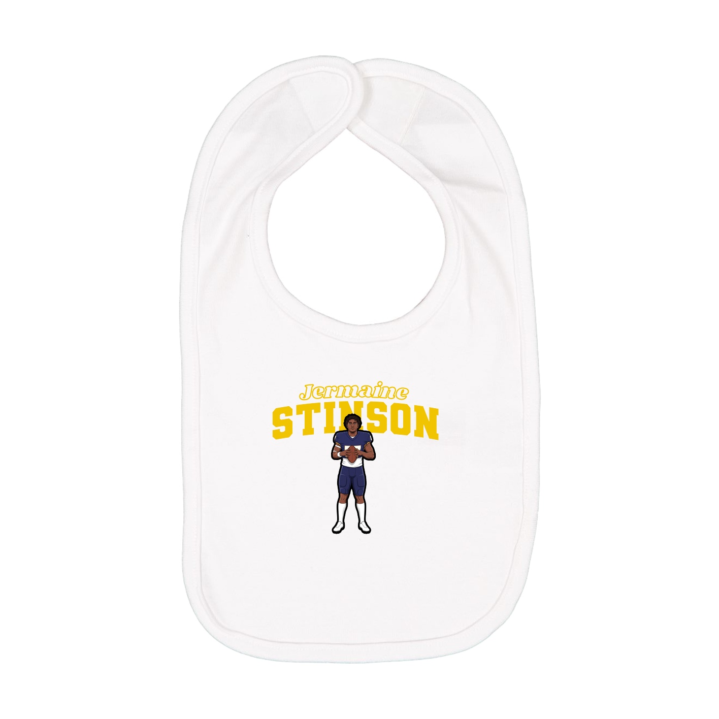 Infant Bib — Name Arch in White