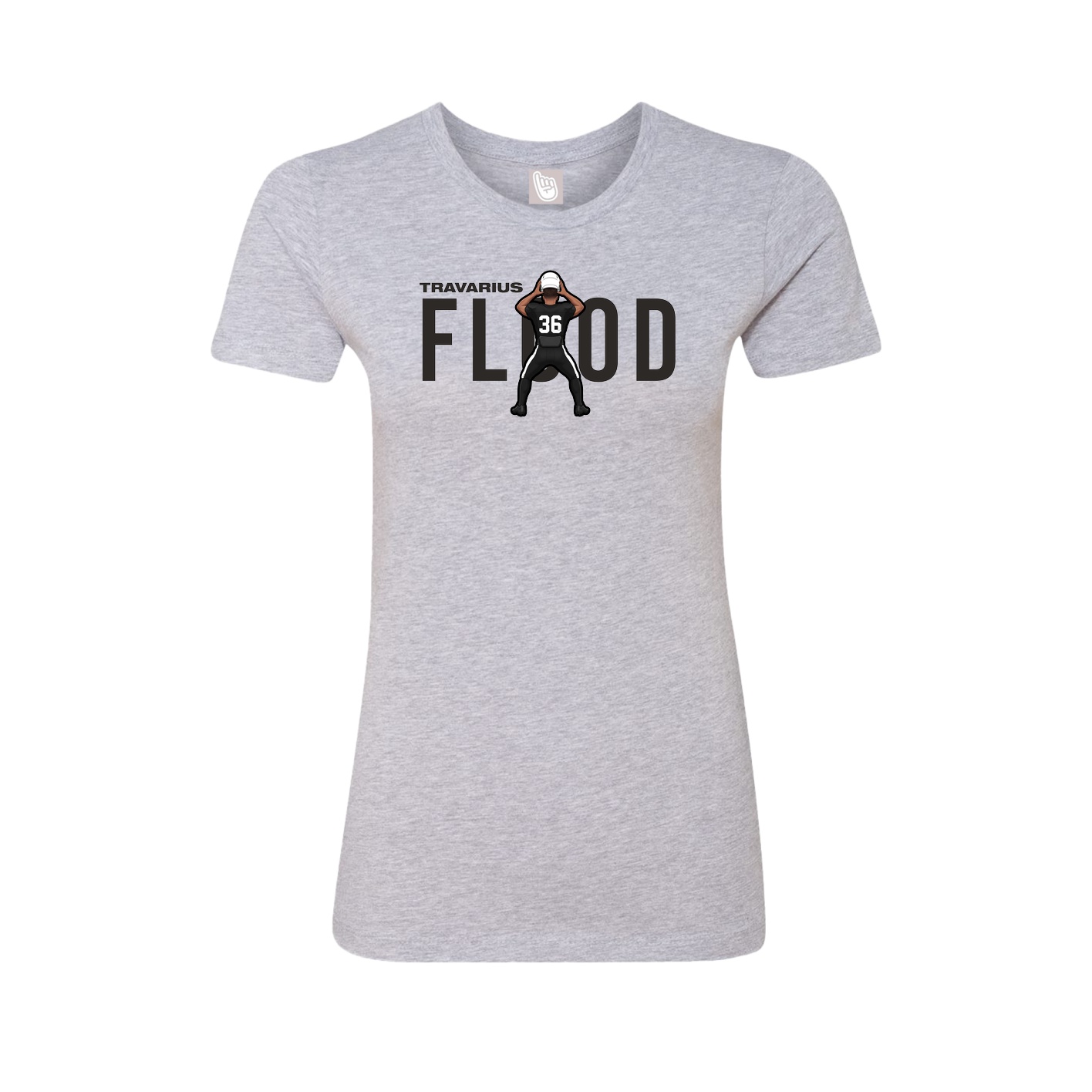 Fitted Women's Tee — Player Name in Grey